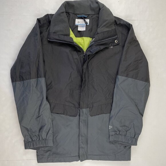Columbia Interchange Shell Jacket Youth Boy’s M Full Zip Ski Black Blue - Picture 1 of 11